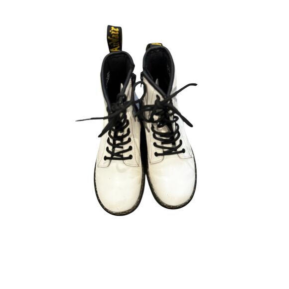 DR MARTENS Girls Zavala J White Combat Boots US M 2 Zip - Picture 1 of 6